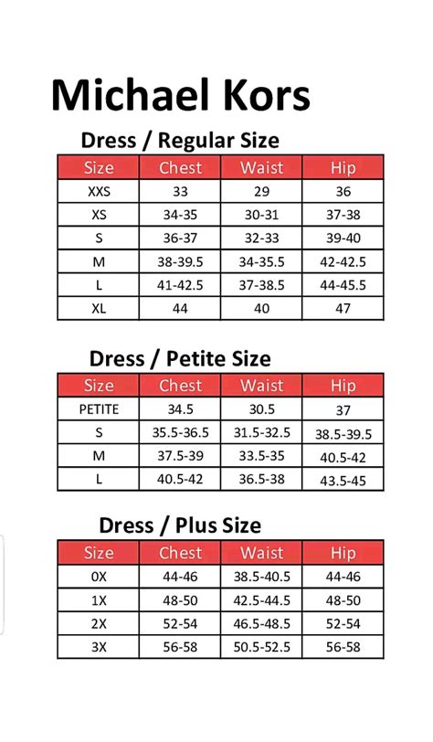 michael kors petite size chart|Michael Kors swimsuit size chart.